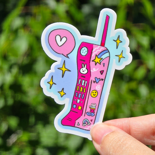 Retro Cell Phone Sticker