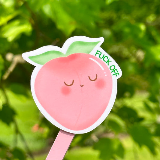 peach 'f*ck off' sticker