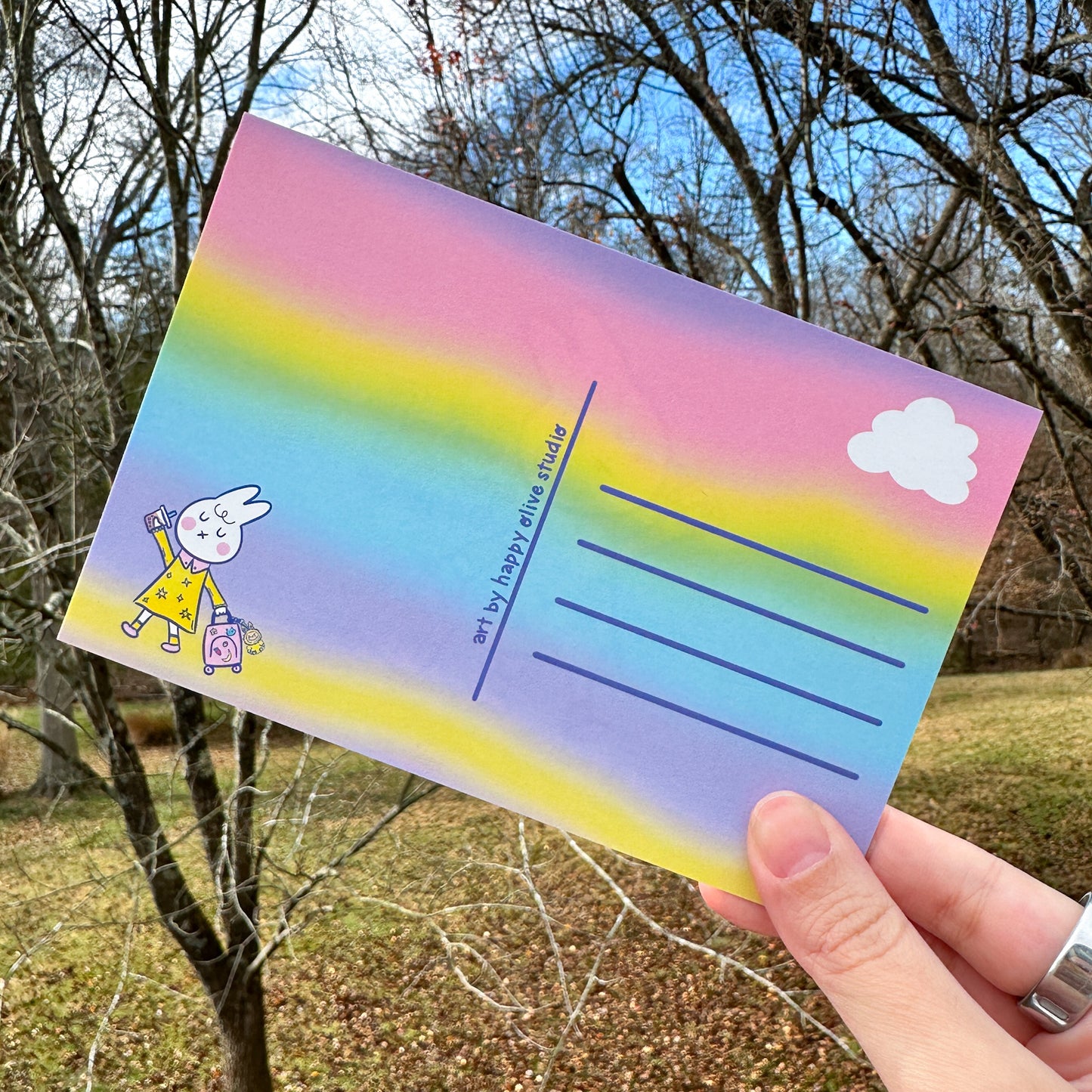 Emotional Baggage Bunny Postcard