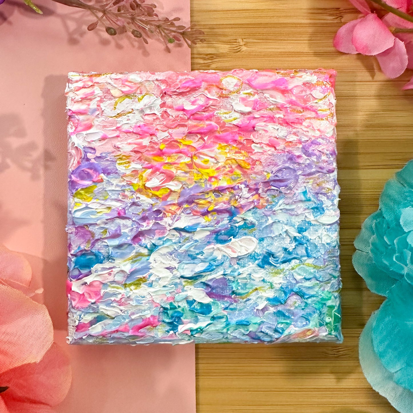 cotton candy skies 2.0 (4x4 canvas)