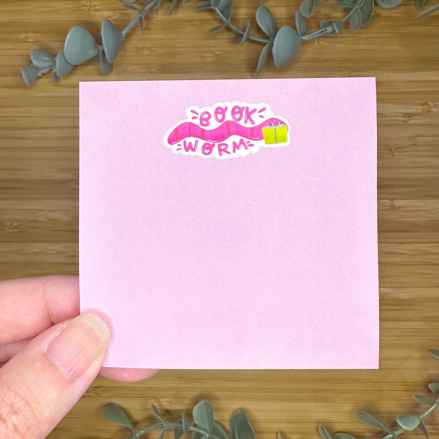 sticky note pad BOOKWORM