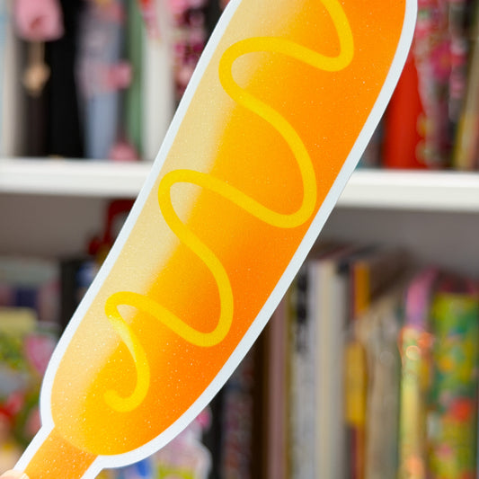 Giant Corn Dog Sticker (Glittery)