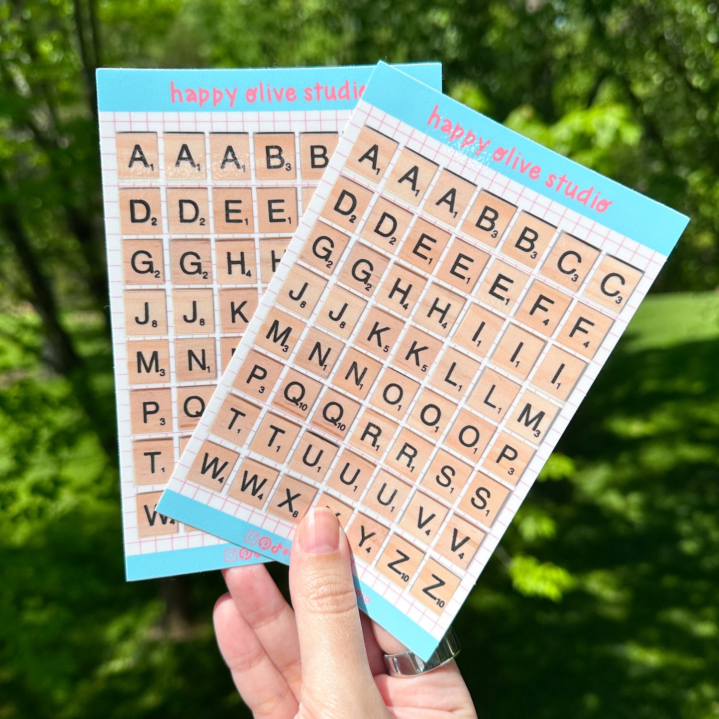 Alphabet Game Tiles Sticker Sheet