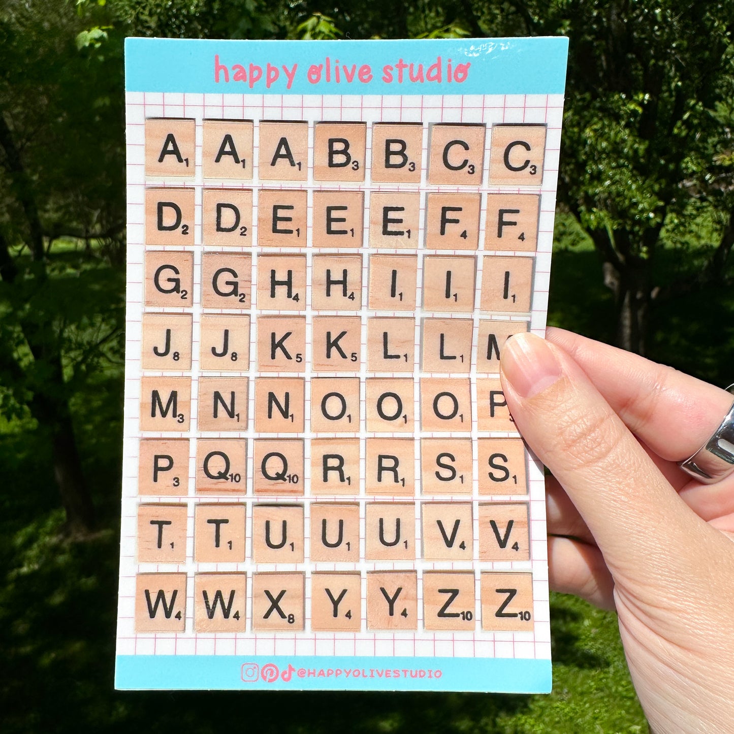 Alphabet Game Tiles Sticker Sheet