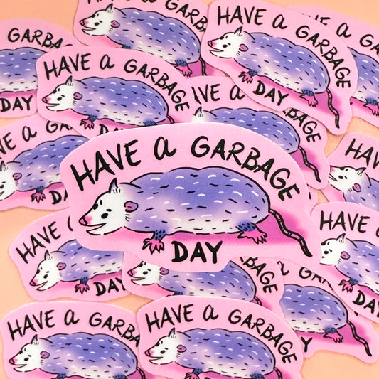 Opossum Have a Garbage Day Sticker