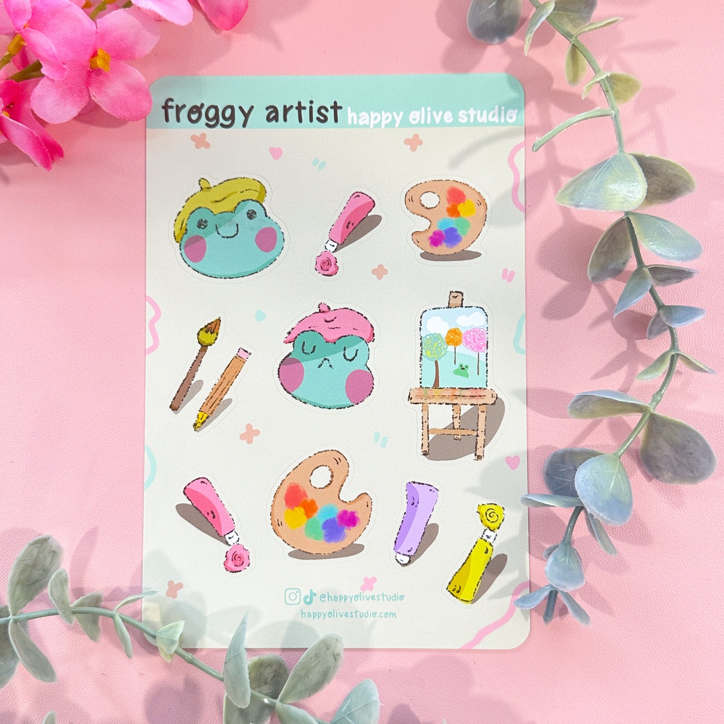 Froggy Artist Sticker Sheet