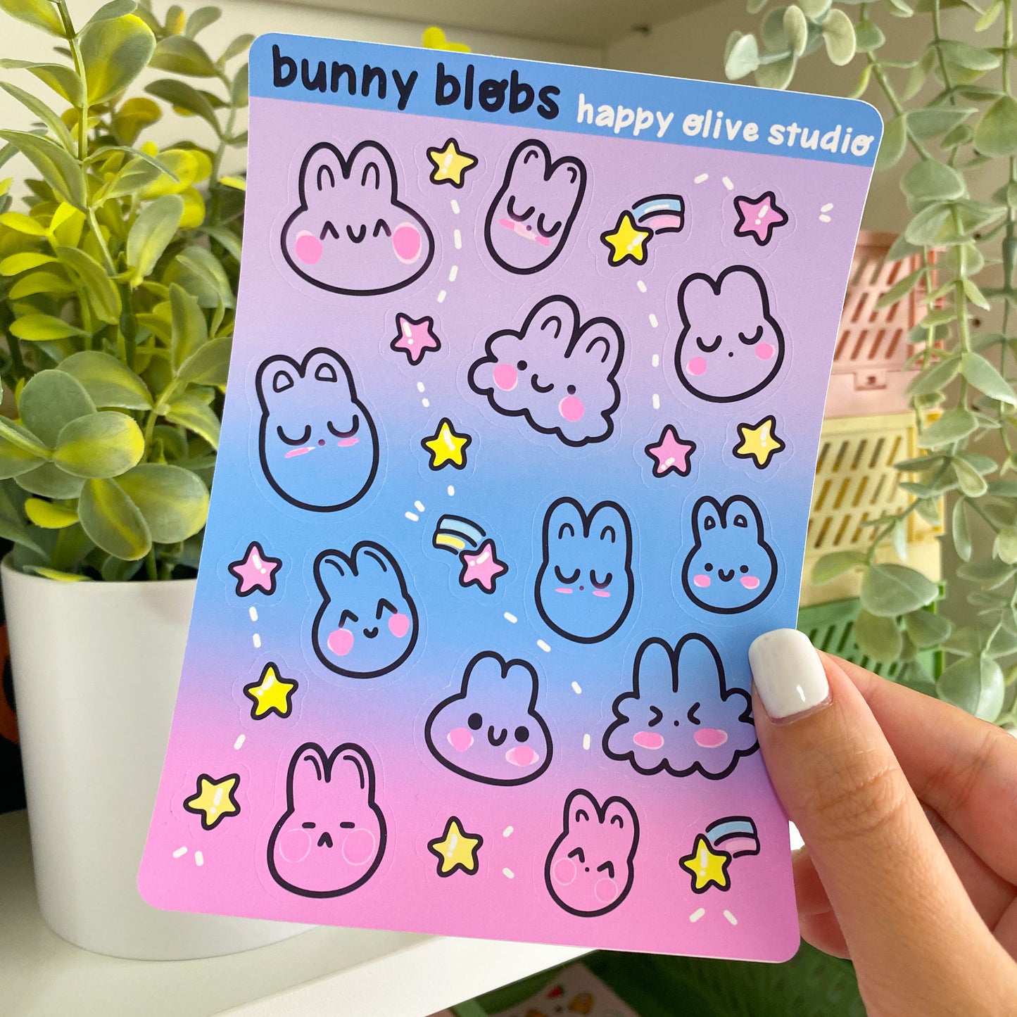 bunny blobs sticker sheet