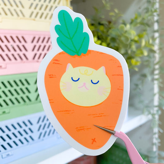 carrot cat sticker