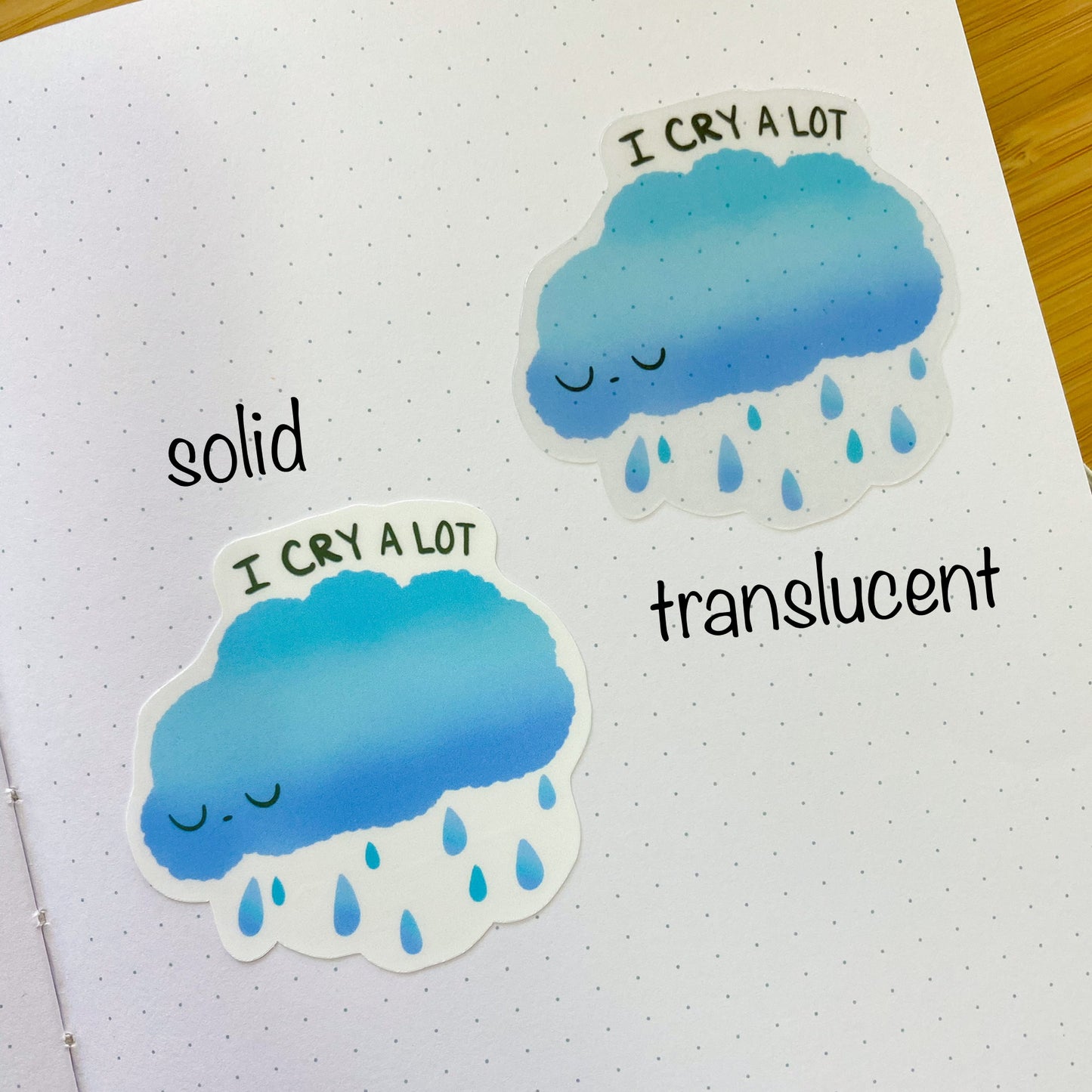 cloud sticker 'i cry a lot'