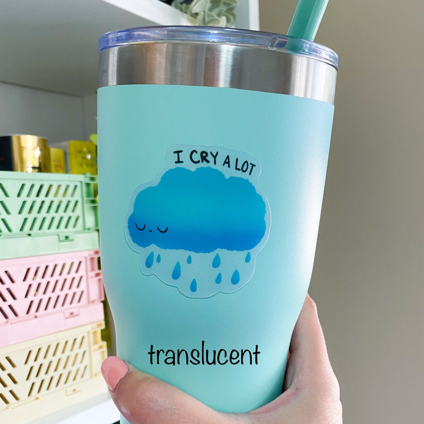 cloud sticker 'i cry a lot'