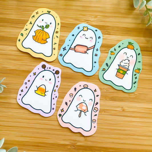 cozy ghosts LARGE stickers