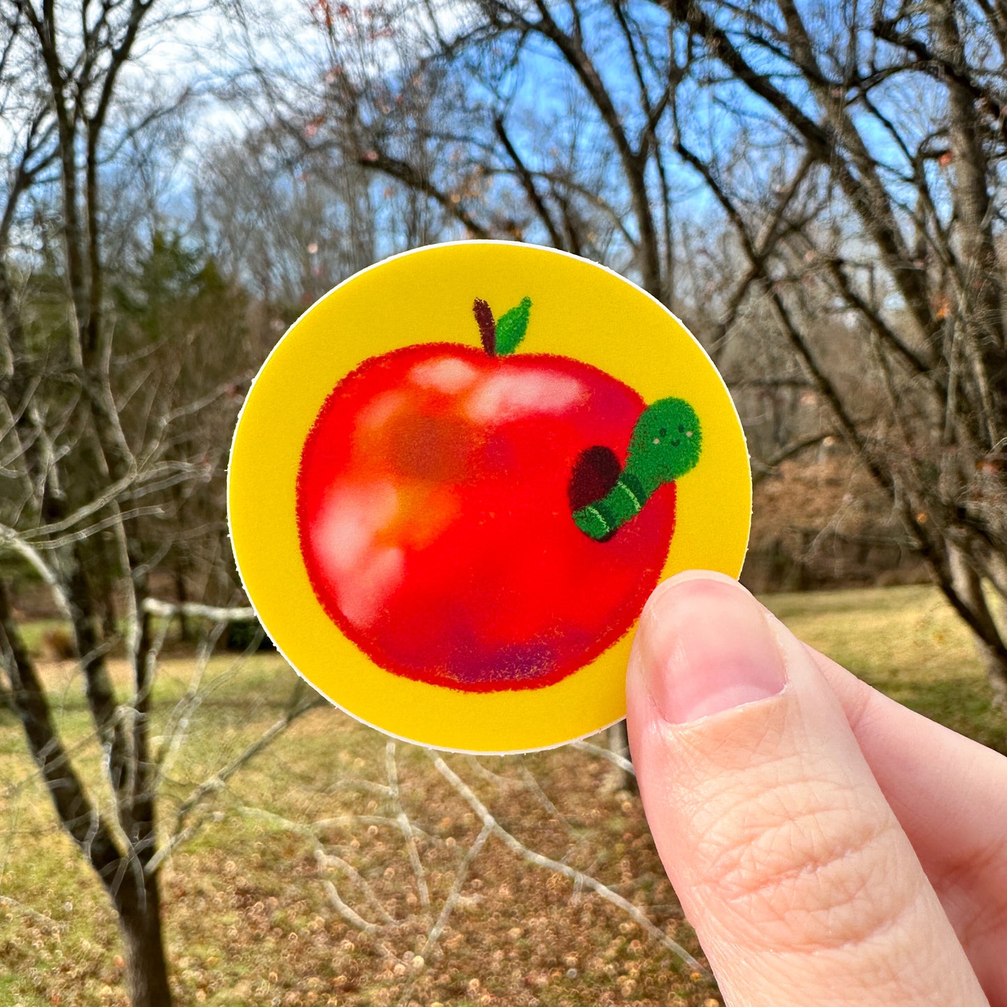 Wormy Apple Sticker