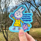 Emotional Baggage Bunny Sticker