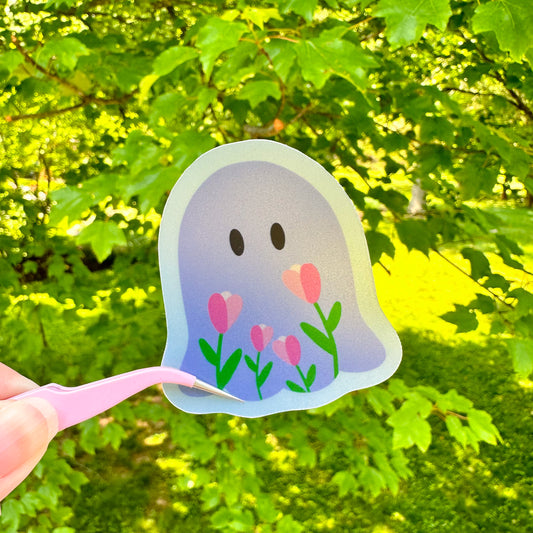 tulip ghost CLEAR sticker