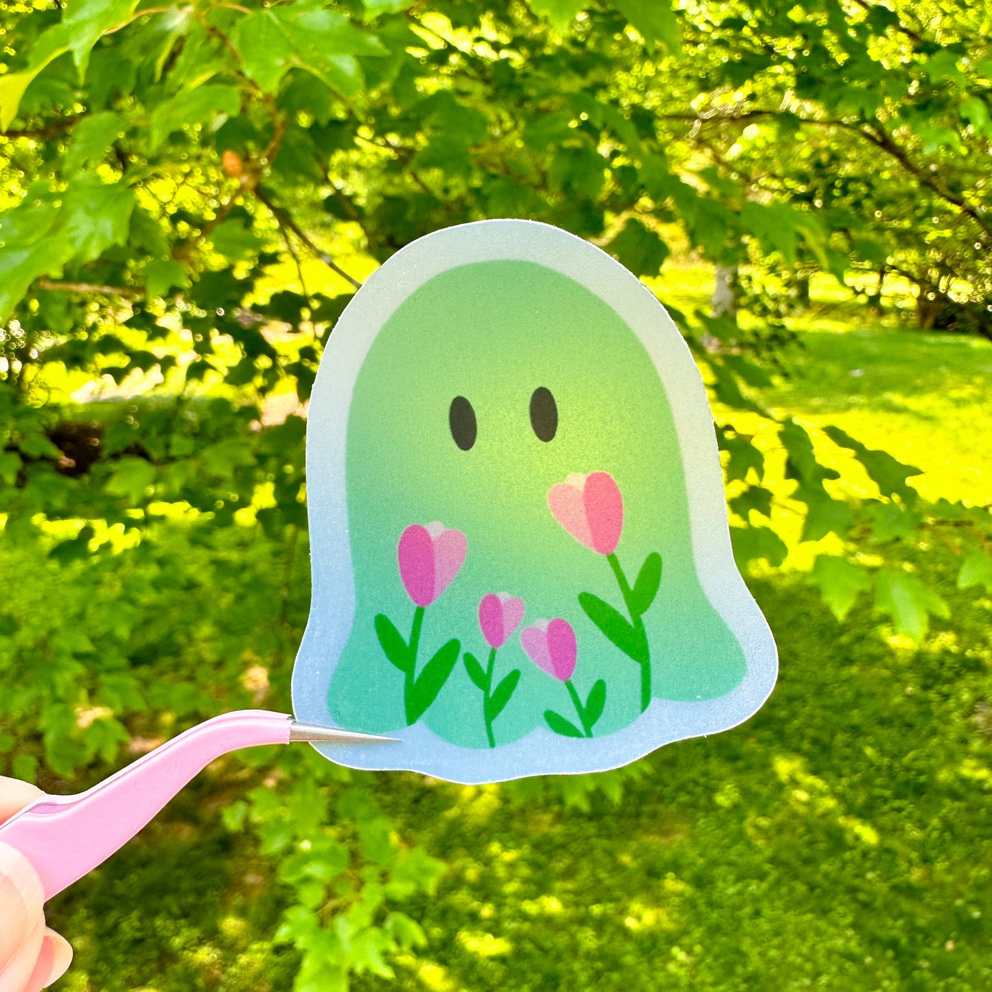 tulip ghost CLEAR sticker