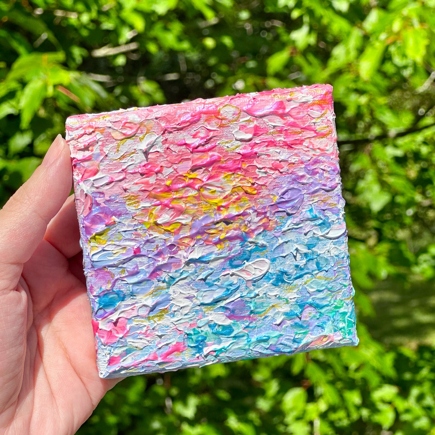 cotton candy skies 2.0 (4x4 canvas)