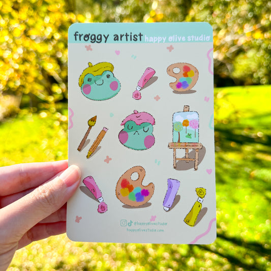 Froggy Artist Sticker Sheet