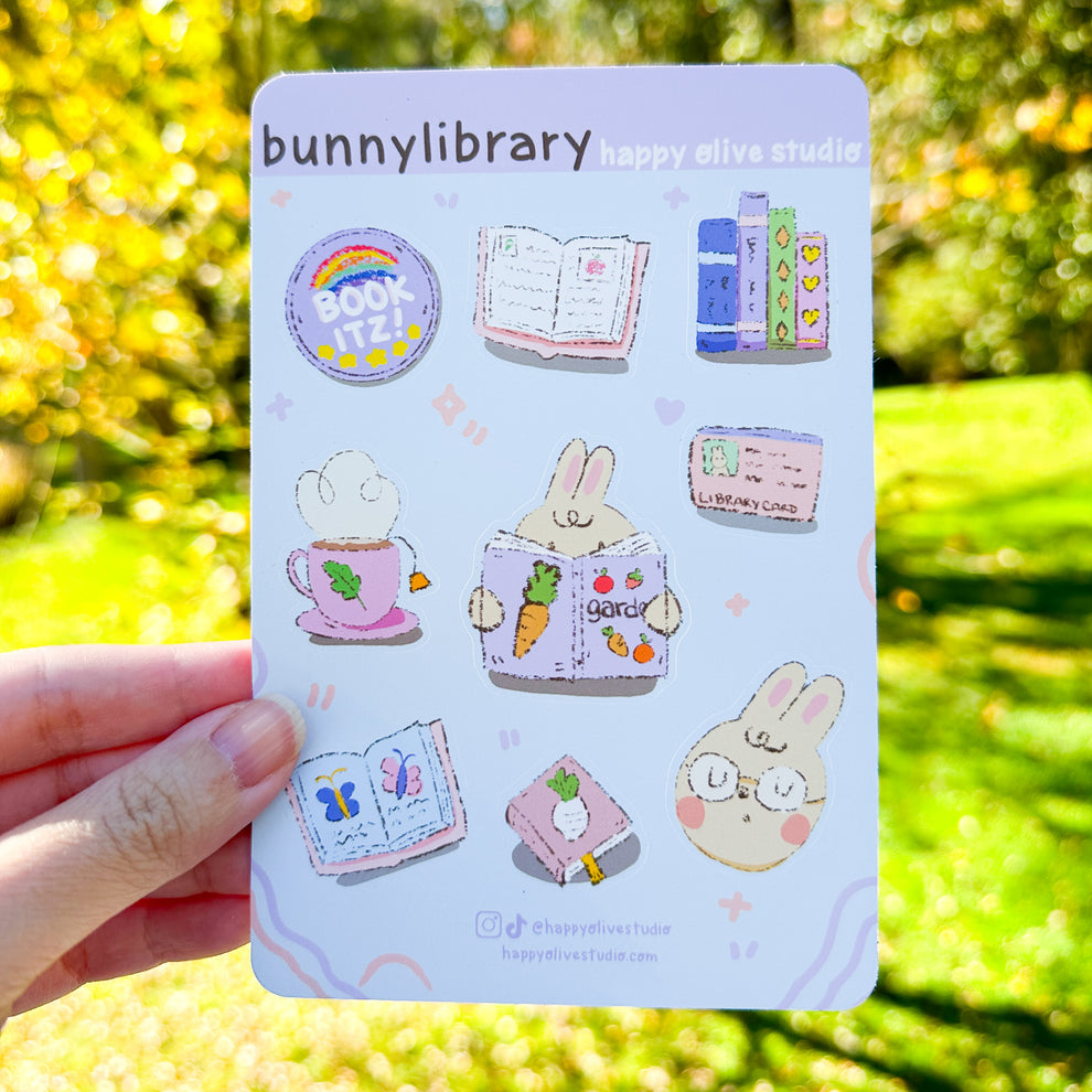 Bunny Library Sticker Sheet – Happy Olive Studio
