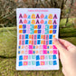 VOWELS ONLY Scrapbook Letters Sticker Sheet