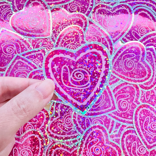 Heart Snail Mail Sticker
