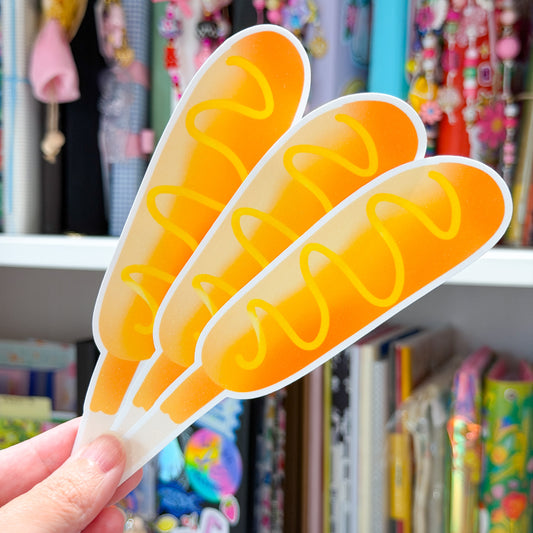 Giant Corn Dog Sticker (Glittery)