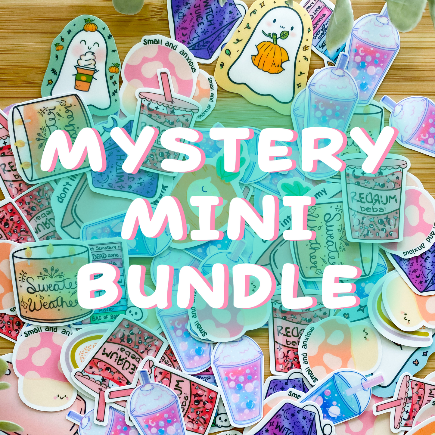 50 mini mystery bundle of stickers, tiny stickers, phone case