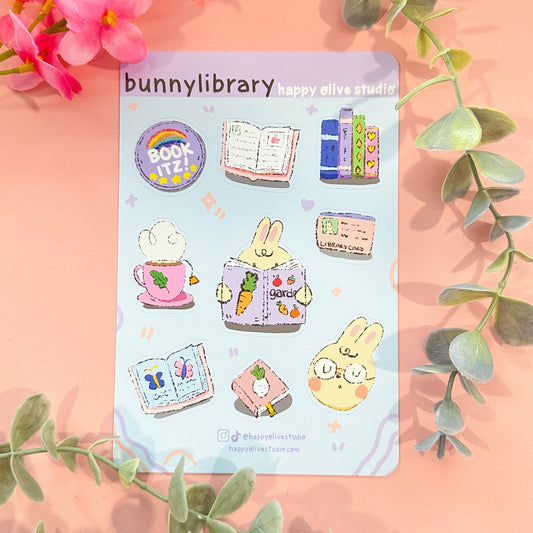 Bunny Library Sticker Sheet