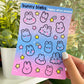 bunny blobs sticker sheet
