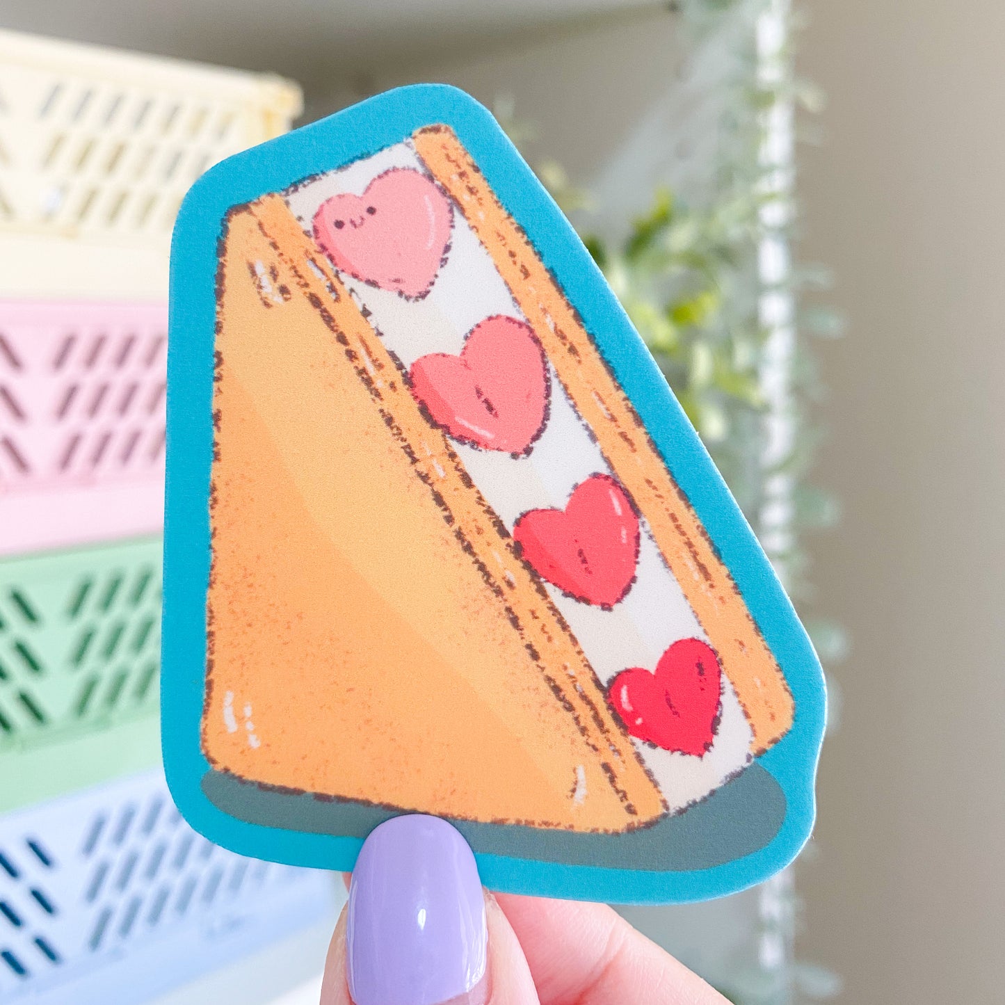 hearts sandwich sticker
