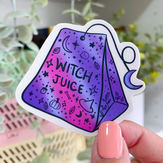 witch juice tea bag sticker