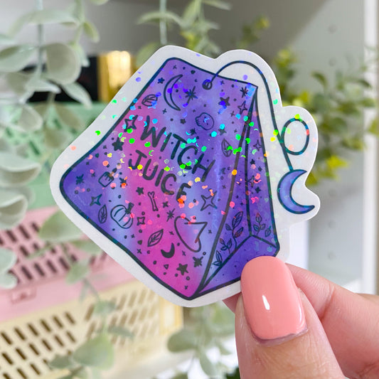 witch juice tea bag sticker