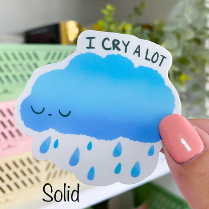 cloud sticker 'i cry a lot'