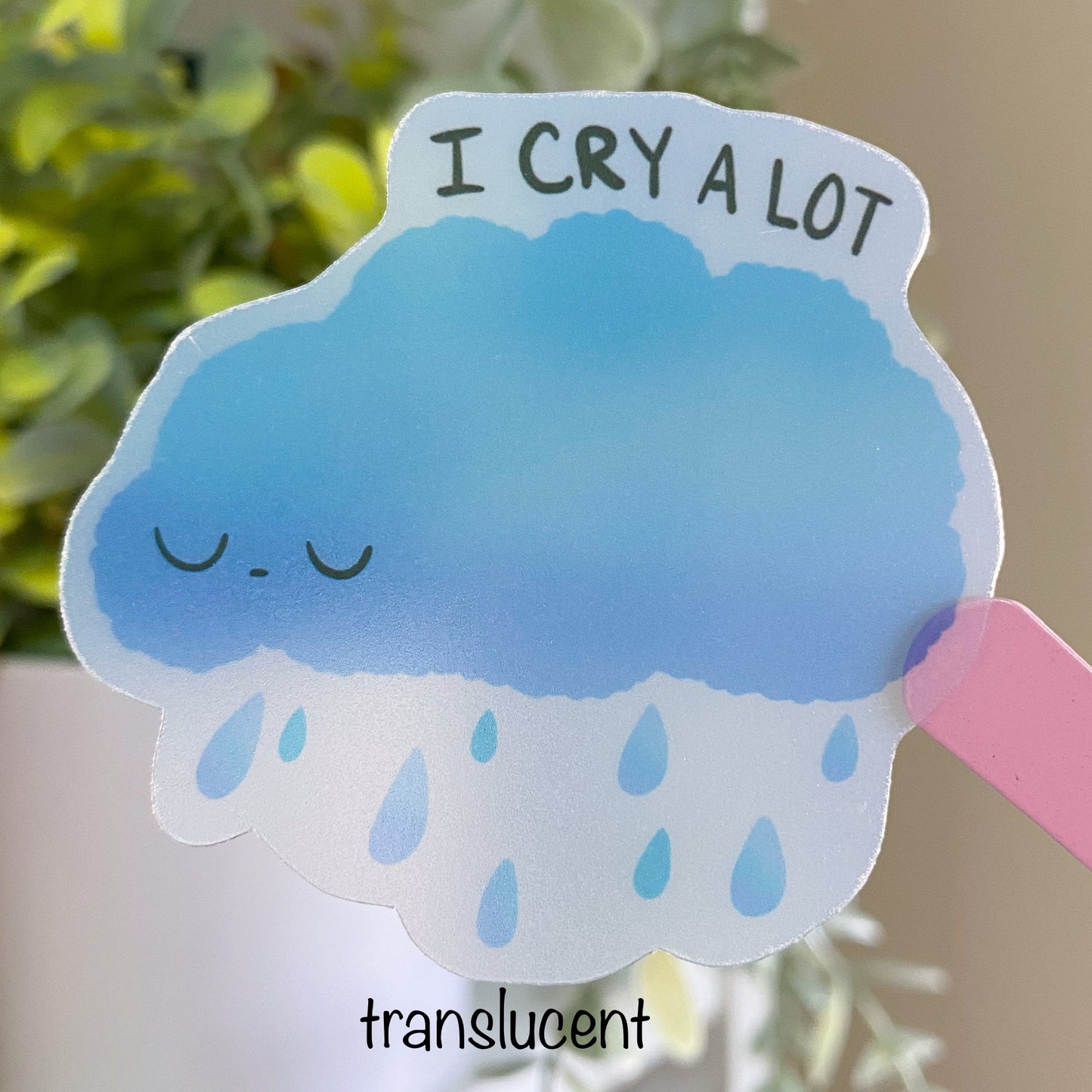 cloud sticker 'i cry a lot'