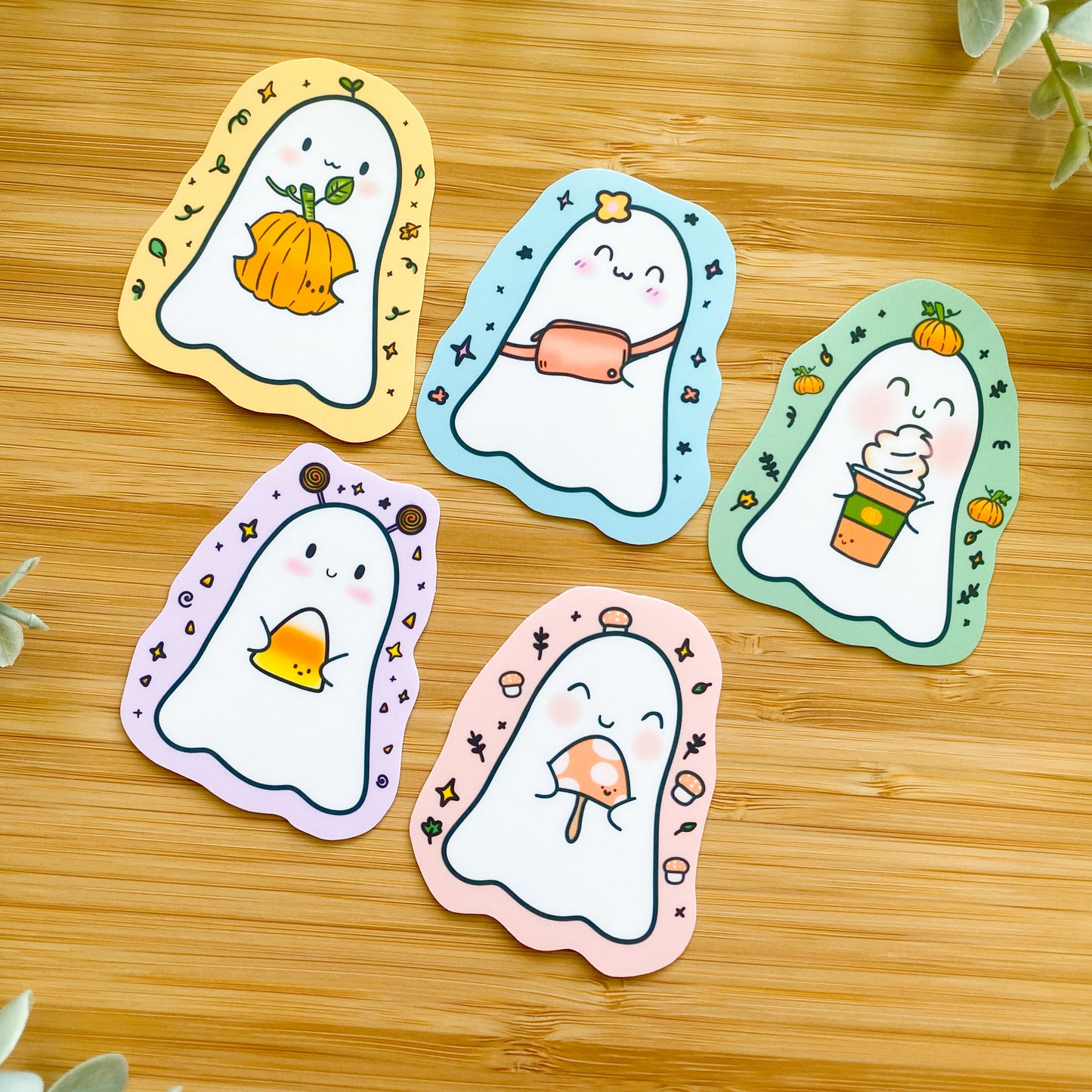 cozy ghosts LARGE stickers