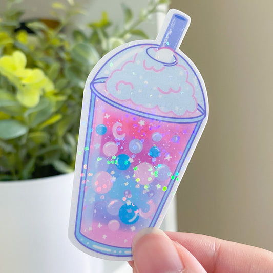 bubble tea 'dream glow' holographic sticker