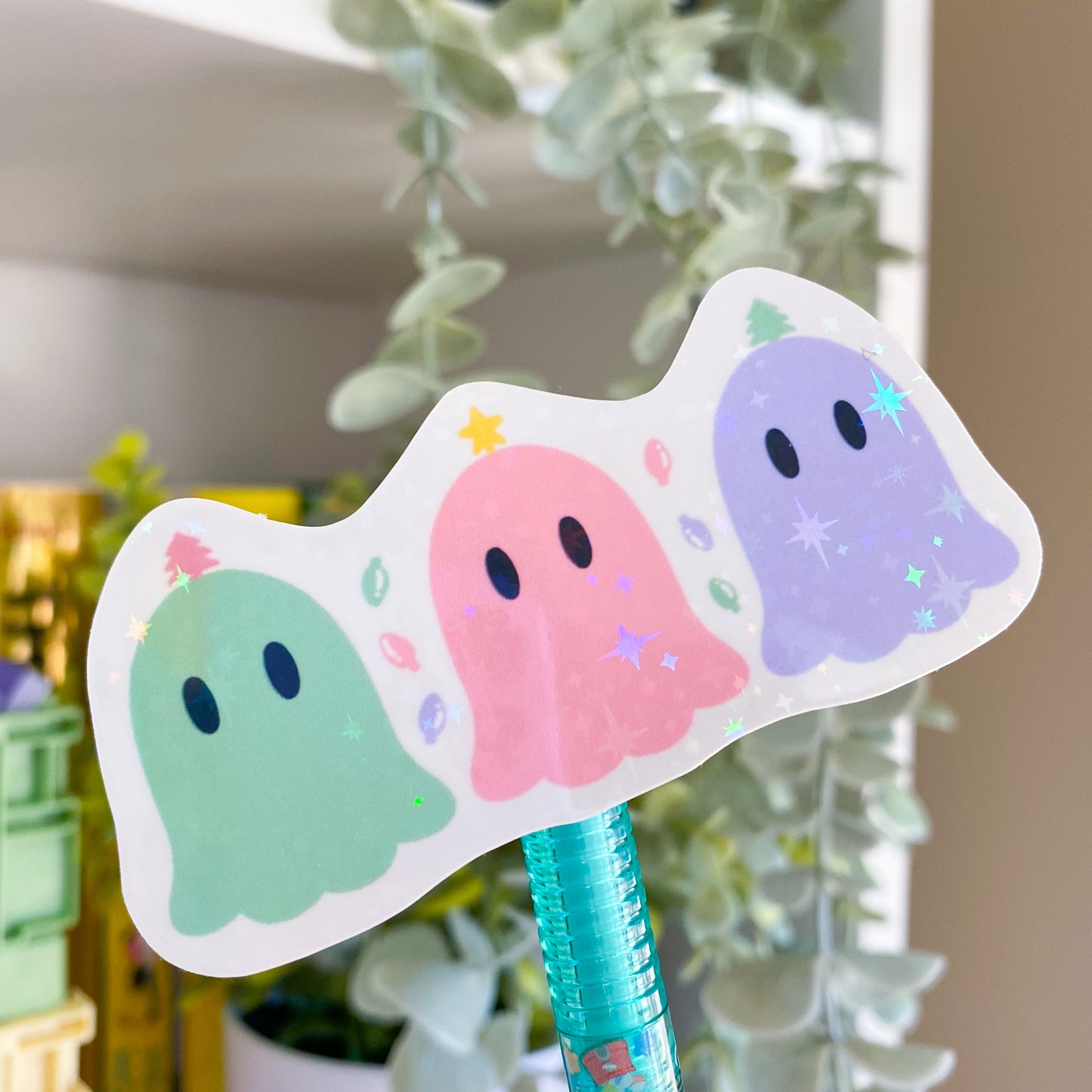 festive holographic ghosts