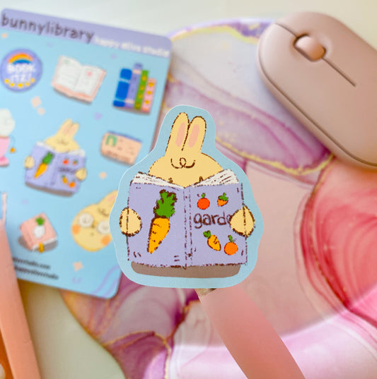 bunny library sticker sheet